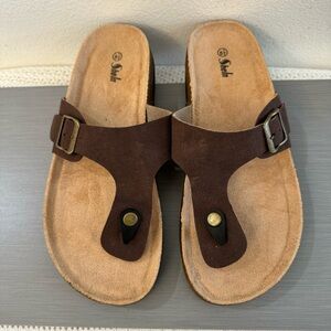 New Men’s Brown Sheln Sandals with Buckle